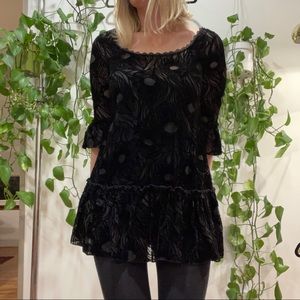 Free people velvet floral tunic mini dress 🌹